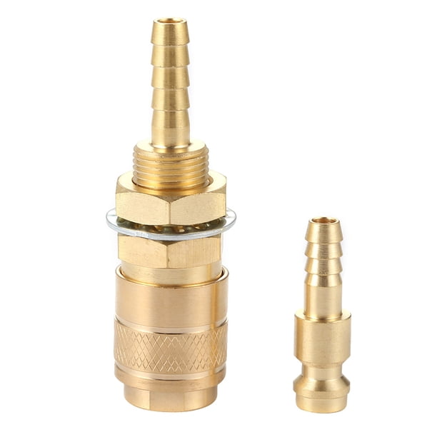 Adaptador Gas Refrigerado Likrtyny 6 Mm Conector Manguera Rápida para Antorcha Soldadora MIG TIG dorado