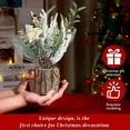thumbnail image 2 of PayUSD Small Christmas Tree Tabletop Artificial Mini Christmas Tree Decorations with Holiday Ornaments Red Berry Pine Cone Reindeer for Home Indoor Fireplace Mantel Xmas Decor (Tree Stump-Green), 2 of 8