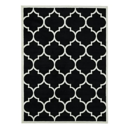 Charlton Home Standridge Moroccan Trellis Design Black White Area Charlton Home Standridge Moroccan Trellis Design Black White Area Rug