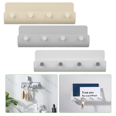 Disney Mail Holder Wall Mounted Key Hook Rack Coat Rack Shelf with 4 Hooks Wood Entryway Organizer Key Phone Mail Holder,No Drilling Removable,Ideal for Kitchen, Mudroom, Home Office Organization ()