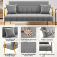 thumbnail image 4 of Yaheetech 56.5'' W Modern Upholstered Sofa Couch with 2 Pillows Small Loveseat, Light Gray, 4 of 7