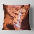 thumbnail image 2 of Designart Light to Antelope Canyon - Landscape Photography Throw Pillow - 16x16, 2 of 5