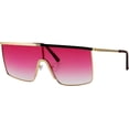 thumbnail image 1 of GFDYREE Oversized Flat Top Square VINTAGE RETRO SHIELD VISOR Style Aviator SUNGLASSES (Pink Gold), 1 of 5