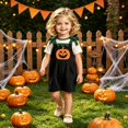 thumbnail image 6 of Shadoumai Halloween Jumpsuit Pumpkin Face Straps Romper For Kids, Comfortable Casual Jumpsuit For Girls Daily Play Outfit Jumpsuit, 6 of 8