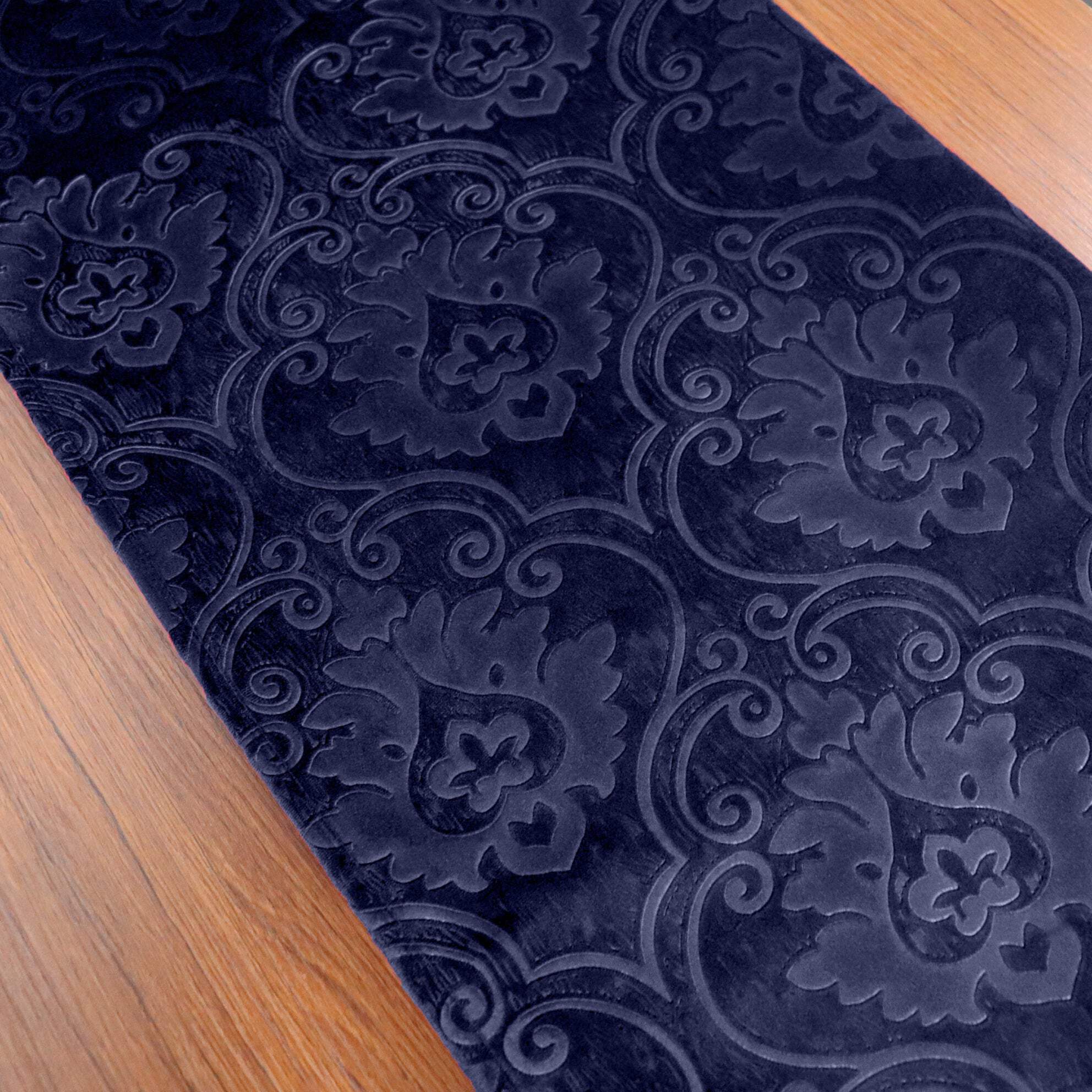 Velvet Embossed Victorian Damask Table Runner