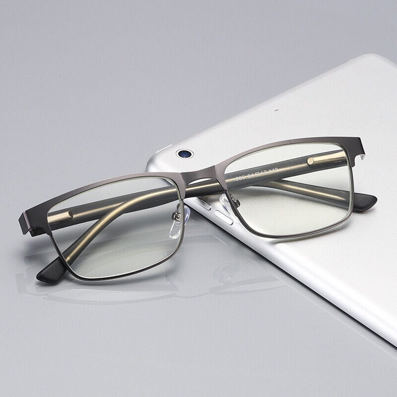 8 Pairs Mens Metal Frame Spring Hinge Blue Light Blocking Reading Glasses Readers +4.00