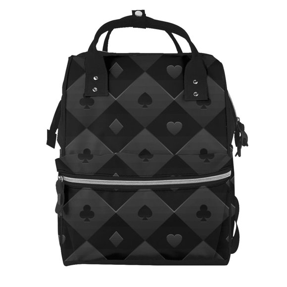 Disketp Black Poker Mochila de Pañales de Gran Capacidad con Múltiples Bolsillos, Mochila de Viaje Multifuncional para Bebé, Unisex, Moderna y Resistente