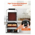 thumbnail image 5 of Panini Press Grill, 1800W Electric Sandwich Maker, Stainless Steel, Temp Control, 8.8x9in Non-Stick Plate for Burgers, Steak, Bacon, 5 of 9