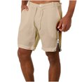 thumbnail image 2 of Puntoco Pantalones Cortos Casuales Para Hombre, Pantalones Deportivos Con Cordón Y Cremallera De Color Sólido Con Bolsillos Caqui L,Pantalones Cortos Hombre, 2 of 6