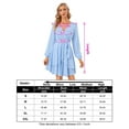 thumbnail image 5 of Womens Skater Dresses Sexy V Neck Short Sleeve Tie Waist Solid Ruffle Boho Flowy Swing Mini Dress, 5 of 5