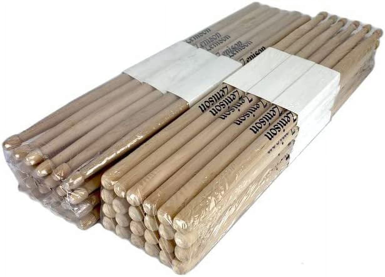 24 PAIRS - 5B WOOD TIP NATURAL MAPLE DRUMSTICKS PRO 48 DRUM STICKS NEW