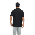 thumbnail image 3 of Zfeel Men's Stretch Polo Shirt Z7739, Polo for Men's, Smooth Nylon-Spandex, Snap Buttons, Black, 3XL, 3 of 5
