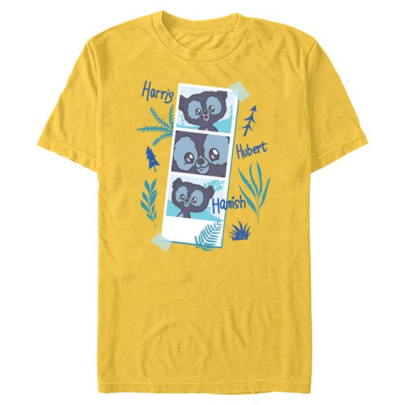 Disney and Pixar’s Brave Merida’s Bear Brothers Cute Photos - Short Sleeve Blended T-Shirt for Adults - Customized-Yellow
