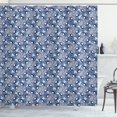 thumbnail image 1 of Ambesonne Vibrant Shower Curtain, Sea Nature Look Geometric, 69"Wx70"L, Pale Blue Navy Blue, 1 of 3