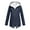 Navy, variant on DYTTDG Women's Plus Size Outdoor Waterproof Thick Jacket Casual Zipper Long Windbreaker Coat Drawstring Hooded Jacket with Pockets Great Gifts for Less