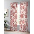 thumbnail image 4 of Sheer Curtains 84 inches Long, Abstract Paisley Pattern Retro Ethnic Red Flower Light Filtering Sheer Window Curtains Rod Pocket Voile Drapes for Bedroom Living Room, 52"W x 84"L 2 Panels, 4 of 7