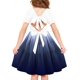 thumbnail image 1 of Vestido Arshiner para adolescentes con lazo en la espalda, manga corta, azul y blanco, 10-12 años, 1 of 6
