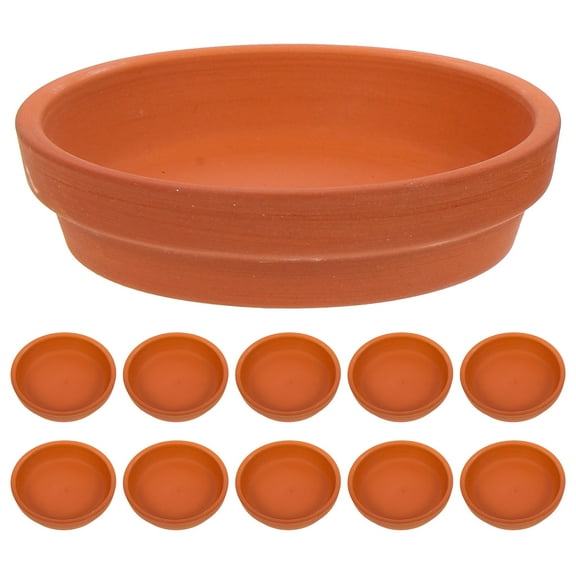 GOOHOCHY  10 Pcs Terracotta Planter Tray Garden Pots and Succulent Orange