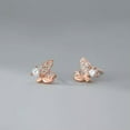 thumbnail image 5 of K-KED Pair 925 Sterling Silver Cute Crystal Butterfly Love Stud Earrings Gift-Silver, 5 of 6