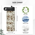 thumbnail image 4 of Fuzoiu Cotton Tree Print 18oz Insulated Sports Kettle, Outdoor Sport Gym Stainless Steel Water Bottle With Straw Lid, 4 of 8