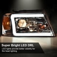 thumbnail image 5 of LED DRL Headlights Clear lens Chrome Housing Fit for Ford F150 2004-2008/Fit Lincoln Mark LT 06-08(NOT Fit for 2004 F150 Heritage/Flareside Beds Models),, 5 of 9