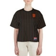 thumbnail image 4 of Women's New Era Black San Francisco Giants Boxy Pinstripe T-Shirt, 4 of 5
