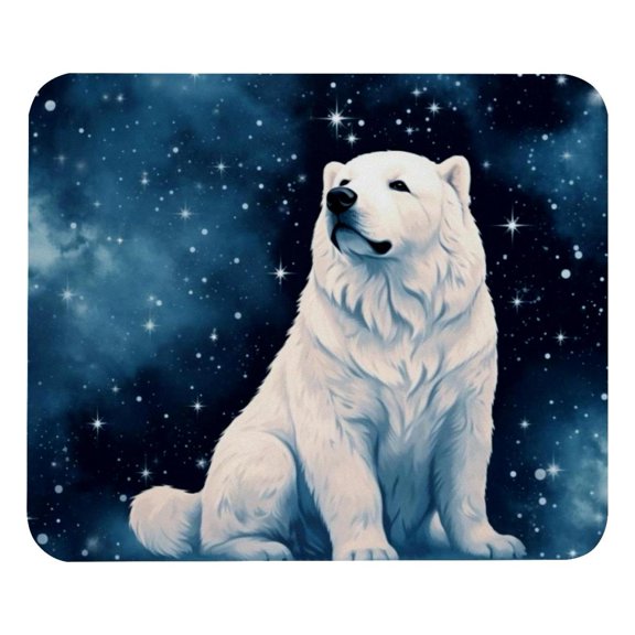 Mouse Pad, Anti-Slip Rubber Mouse-pad for Gaming Office Laptop Computer Men Women Kids, Cute Custom Pattern Mouse Mat, Starry Polar Bear Design
