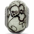 thumbnail image 4 of Sterling Silver Reflections Floral Skull & Bones White With Gltr Italian Glass (14.2 X 9.7) Made In Italy -Jewelry By Sweet Pea, 4 of 9