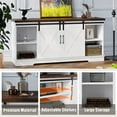 thumbnail image 5 of Yesfashion TV Stand Sliding Barn Door Modern&Farmhouse Wood Entertainment Center, Storage Cabinet Table Living Room with Adjustable Shelves for TVs Up to 65", Distressed White&Rustic, 5 of 8