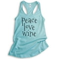 thumbnail image 1 of Peace Love Wine Tank Top, Ladies Racerback Tank Top, Alcohol Tank, Party Tank, Cancun, Small, 1 of 3