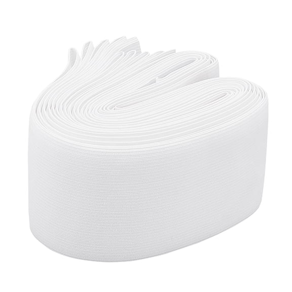10ms 2.75 Inch x 11 yard Knit Elastic Band Flat Stretch Elastic Band 70mm Wide for DIY Sewing Project Waist Band Making White