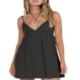 thumbnail image 2 of Robe Mini Sans Manches pour Femmes Col en V Profond Babydoll, 2 of 8