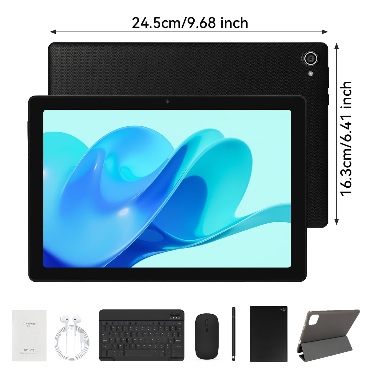 AEEZO 10.1 Inch Tablet Set with Keyboard Set,20GB RAM+ 64GB ROM/1TB Expandable,Octa-Core 2.4 GHz,5MP + 8MP, 5000mAh, Black