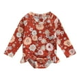 thumbnail image 1 of Honganda Infant One Piece Swimsuit, Girls Floral Print Round Neck Long Sleeve Ruffle Swimwear, 1 of 7
