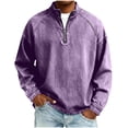 thumbnail image 1 of Hombres Zip Up Sudadera con Capucha de Pie Cuello Lavado Denim Afligido Medio Cremallera Manga Larga Casual Superior Poliéster Mezcla Chaqueta, 1 of 8