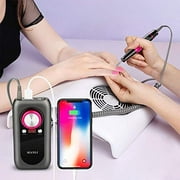 Nail Drill Machine, 30000rpm Professional Rechargeable Nail Drill Kit with 2000mAh Phone Power Bank