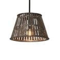 thumbnail image 3 of Meyda 142777 20 in. Peach Basket Pendant, Weathered Wicker Black Hardware, 3 of 4