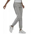 thumbnail image 2 of Adidas MEDIUM GREY HEATHER Women's 3-Stripe Fleece Sweatpant Jogger, US X-Small, 2 of 4