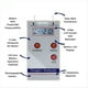 thumbnail image 3 of Analizador de Oxígeno Portátil Profesional, Medidor de Concentración de Oxígeno O2, Detector de Flujo y Presión, Detector de Gas., 3 of 6