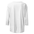 thumbnail image 4 of Vmvidoty Womens Summer Shirt Tops 3/4 Sleeves Graphic Tees Cotton Linen Soft Crew Neck White XXL( Women's or Women's Plus ), 4 of 5