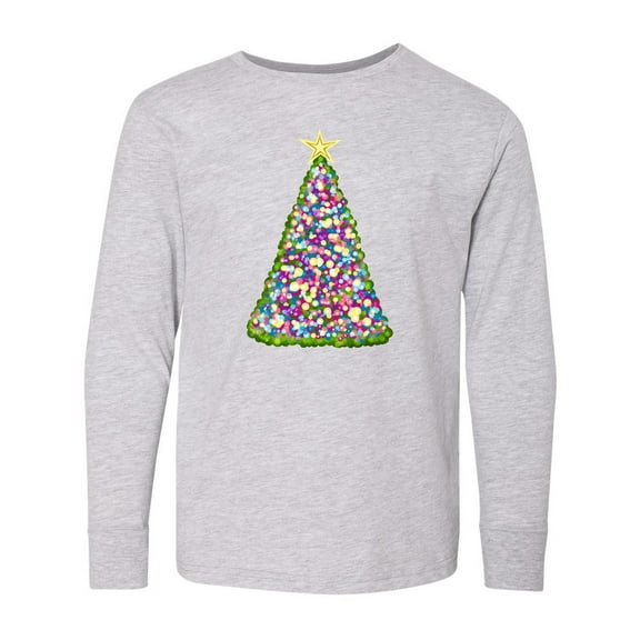 Inktastic Christmas Tree of Lights Long Sleeve Youth T-Shirt