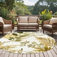 thumbnail image 4 of Round Rug 6Ft Washable Non-Slip, Brown Green Leaves Circle Area Rugs for Living Room Bedroom, Summer Botanical Farmhouse Watercolor Leaf Indoor Floor Mats Carpet Runner for Home Decor Aesthetic, 4 of 8