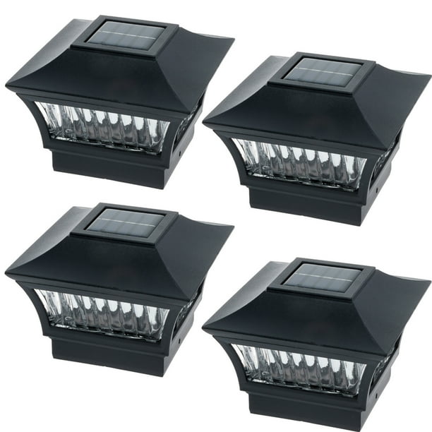 GreenLighting 4 Pack Tokyo 6 Aluminum Solar Post Cap Light LED Light