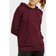 Sofra Women's Lightweight Cotton Long Sleeve Pullover Thin Hoodie Jacket