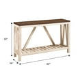 thumbnail image 4 of Walker Edison Modern Farmhouse and Oak Console Table, Dark Walnut/White Oak, 4 of 9