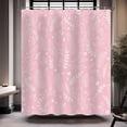 thumbnail image 4 of Pink Shower Curtain Boho Shower Curtain Leaf Shower Curtain Sage Pine Leafage Plant Leaves Family Bathroom Decor Set with 12 Hooks 72x72 Inches, 4 of 6