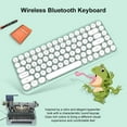 thumbnail image 3 of Teclado inalámbrico Bluetooth estilo máquina de escribir 84 teclas lindo teclado redondo mini teclado, compatible con Android Windows iOS para el hogar y la oficina teclado retro (verde), 3 of 7