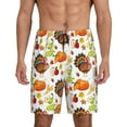 thumbnail image 3 of Lsque Thanksgiving Turkey Mens Sleep Pajama Shorts,Short Pajama Pants, Cotton Ultra-Soft Knit-Large, 3 of 9