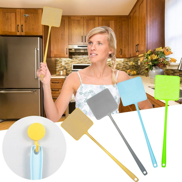 Yhsdtq,Up to 30% OFF,Colorful Material Fly Swatter, Patting Lengthened Thick Summer, Lightweight Durable Design, For Home Kitchen, Outdoor Patio, Effective Swatting, Reusable Plastic Handle