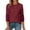 Wine Red, variant on Zeagoo Fall Sweaters for Women Crewneck Long Sleeve Crochet Texture Pullover Sweater Tops